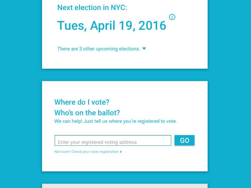 Voting Information UI data election product design ui ux voting