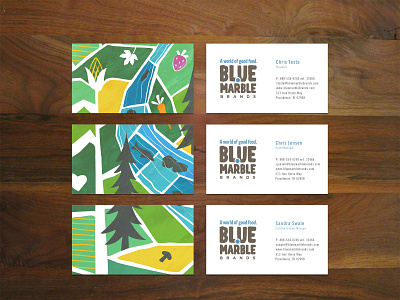 Blue Marble Business Cards farm organic river