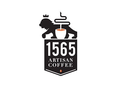 1565 Artisan Coffee branding coffee espresso lion logo