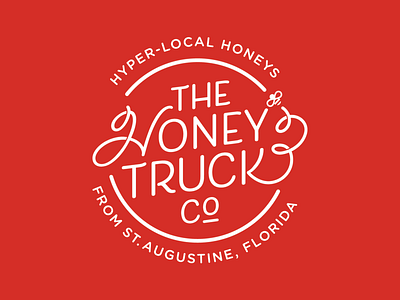 Honey Truck Co Logo bee branding honey local logo
