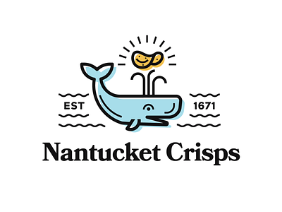 Nantucket Crisps branding logo nantucket potato chips sperm whale whale