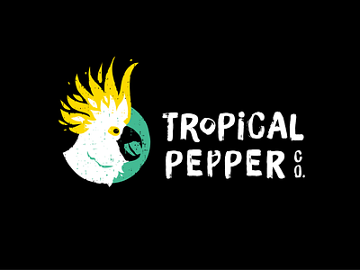 Tropical Pepper Hot Sauce branding cockatoo hot sauce logo pepper