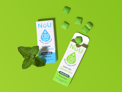 Nuu CBD gum branding design cbd gum mint packaging