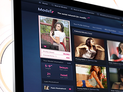 Full-size Model Social Network design girls homepage icons media model models platform profile social website women