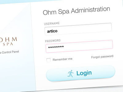 CP Login admin administrator blue button clean control panel cp fields light log in login simple web 2.0