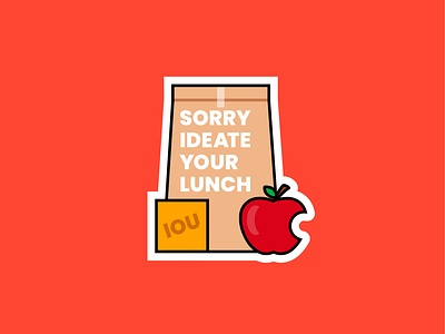 Sorry ideate your lunch art business humor iconography illustration punny business tech vector