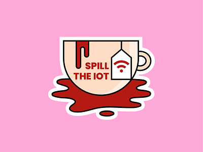 Spill the IoT art business humor iconography illustration punny business tech vector