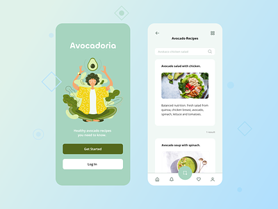 Avocado recipes app app avocado food mobile recipe ui ux