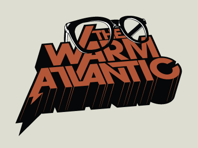Warm Atlantic Logo custom glasses music rock and roll typography