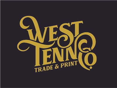 West Tenn Trade & Print Co. Logo custom type typography