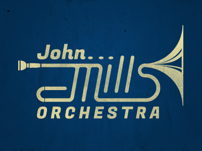 John Mills Orchestra Logo instrument logo trumpet