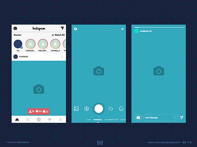 INSTAGRAM STORIES FREE INTERFACE by Marcus Rosanegra on Dribbble