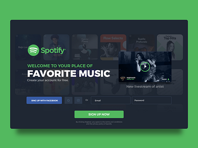 Daily IU 001 - Sign Up concept for Spotify