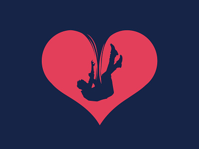 Falling in Love affection design falling in love flat graphic design heart illustration illustrator logo love lover minimal vector