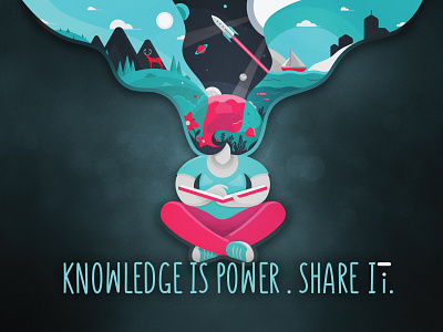Knowledge is power. Share it. design flat graphic design illustration knowledge power share vector