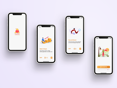 Kudi Pot onboarding page and split screen - UIUX