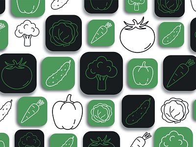 Pattern of food line icons design food illustration pattern vector vegetables