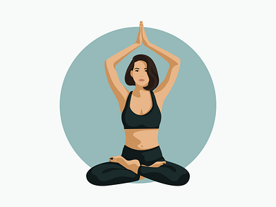 Yoga time. Girl in lotus position design illustration vector yoga