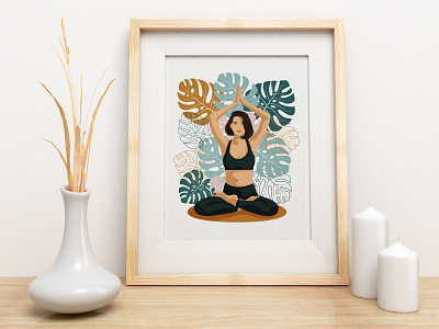 Poster for yoga center design illustration vector