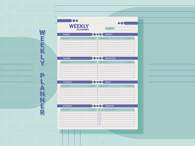Weekly budget planner design illustration vector