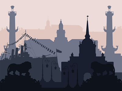 Silhouette of St.Petersburg design illustration vector