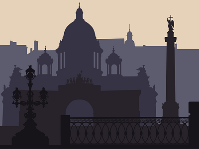 Silhouette of St.Petersburg design illustration vector