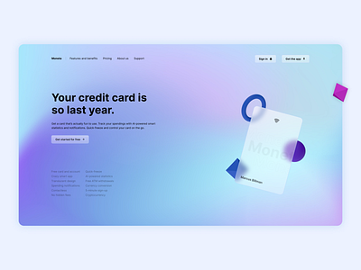 Bank Landing Page 3d bank banking branding card economy finance frosted glass glassmorphism gradient landing mesh money neobank startup web website