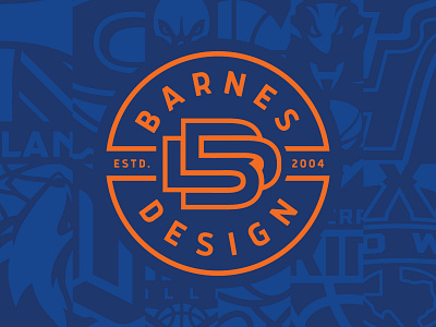 Barnes Design badge design ligature logo