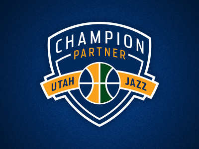 Utah Jazz Champion Partner basketball champion crest jazz logo nba partner shield utah