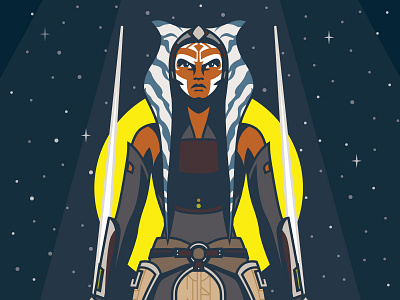 I Am No Jedi - Ahsoka Tano Illustration ahsoka ahsokatano character clone wars design disney illustration jedi lightsaber lucasfilm rebels star star wars vector vectorart wars