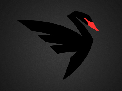 Black Swan black icon logo red swan vibrant