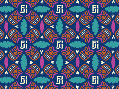 FIJI 2014 Pattern event fiji flame island logo palm tree pattern surf tiki wood