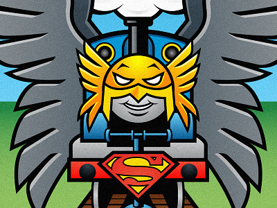 Birthday Announcement birthday hawkman illustration invite logo poster scooter superman thomas the train