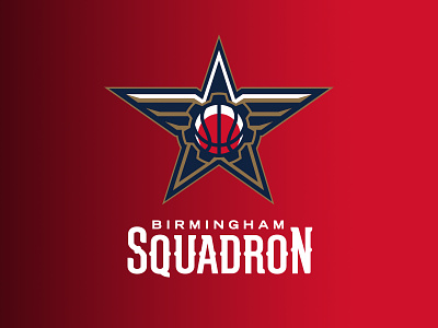 Birmingham Squadron athletics basketball design g league gear logo nba spear sports squadron star wings