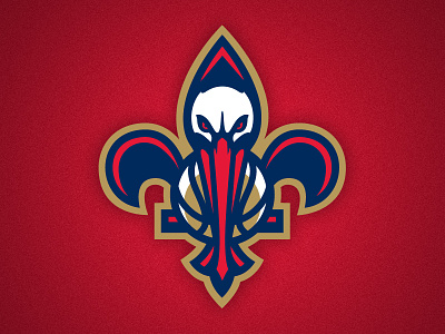 New Orleans Pelicans Secondary Logo athletics basketball bird fleur-de-lis flower logo nba new orleans pelicans