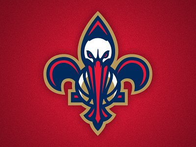 New Orleans Pelicans Secondary Logo athletics basketball bird fleur de lis flower logo nba new orleans pelicans