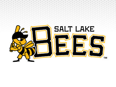 Salt Lake Bees Primary Mark baseball bat bees logo minor league salt lake type