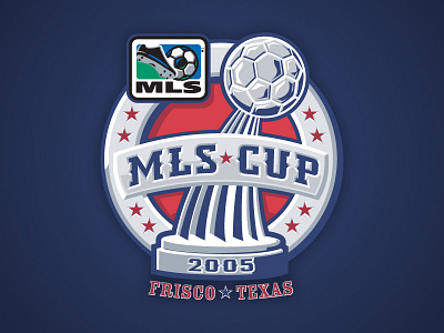 2005 MLS Cup athletics badge championship cup identity logo mls soccer stars team texas trophy