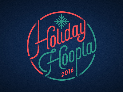 Holiday Hoopla christmas holiday invitation logo script snowflake texture