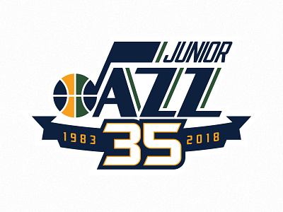 Junior Jazz 35th Anniversary anniversary banner basketball jazz logo program utah youth