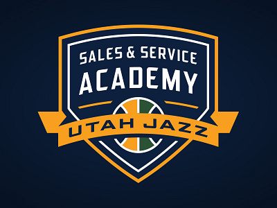 Utah Jazz Sales & Service Academy academy banner basketball crest jazz nba sales service shield utah