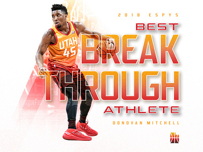 Donovan Mitchell: Best Breakthrough Athlete arches basketball city espn espy gradient jazz nba red state utah