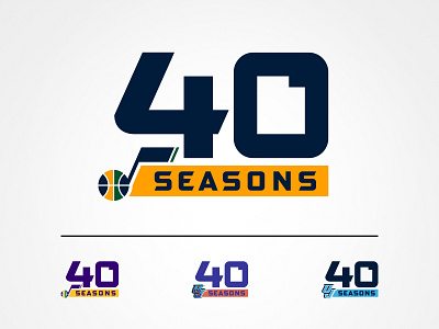 Utah Jazz 40 Seasons Logo 40 athletics basketball jazz logo nba seasons utah
