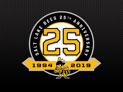 Salt Lake Bees 25th Anniversary Logo 25 anniversary baseball bees lake logo milb minor league patch salt