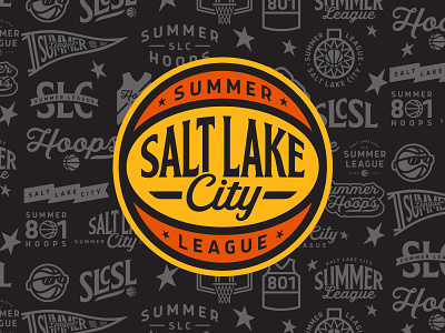 Salt Lake City Summer League athletics ball basketball icon league lettering logo nba retro salt lake city summer