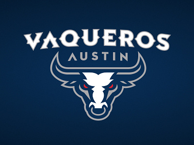 Austin Vaqueros atheltics austin badge basketball bull fantasy ligature sports star texas