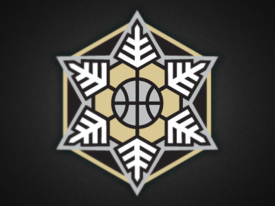 Salt Lake SnowBees Secondary basketball bee fantasy honeycomb ice logo salt lake snow snowflake