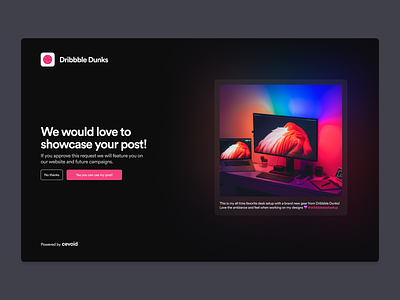 Landing page - Social content requests cevoid dark mode landing page request