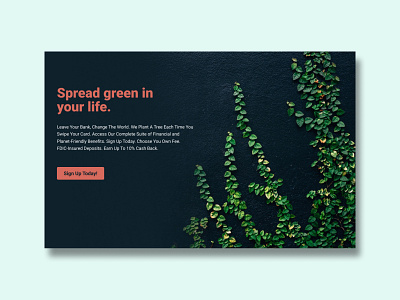 Green Banking call to action design front end development graphic design landing page modal pop up ui ux web design