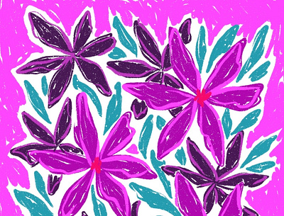 Violeta flowers illustration procreate
